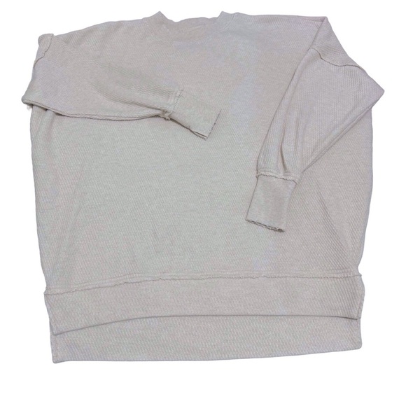 Aerie Waffle Crew Neck Oversized Sweatshirt Sweater Size XSMALL - Picture 2 of 9